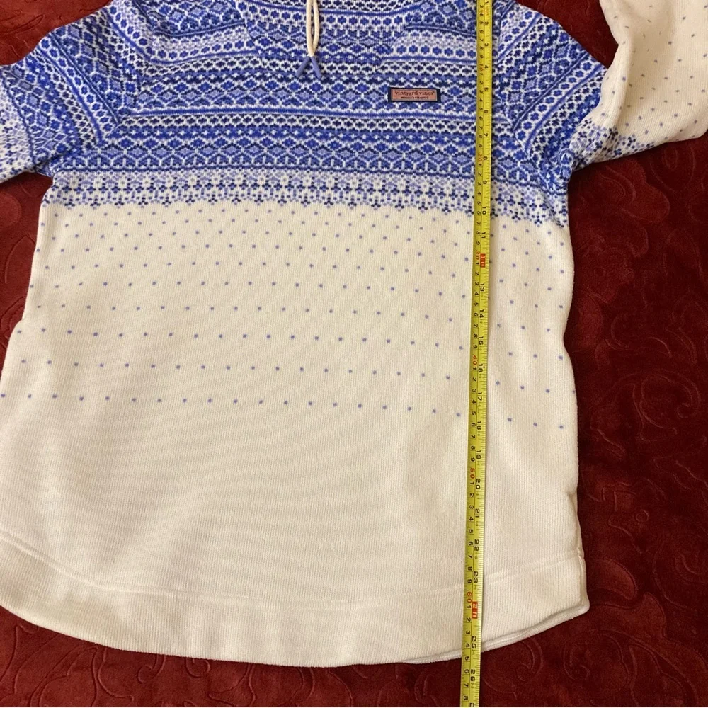 Vineyard Vines FairIsle Pullover Sweater Drawstring Funnel Neck Pockets Sz S - Picture 10 of 11